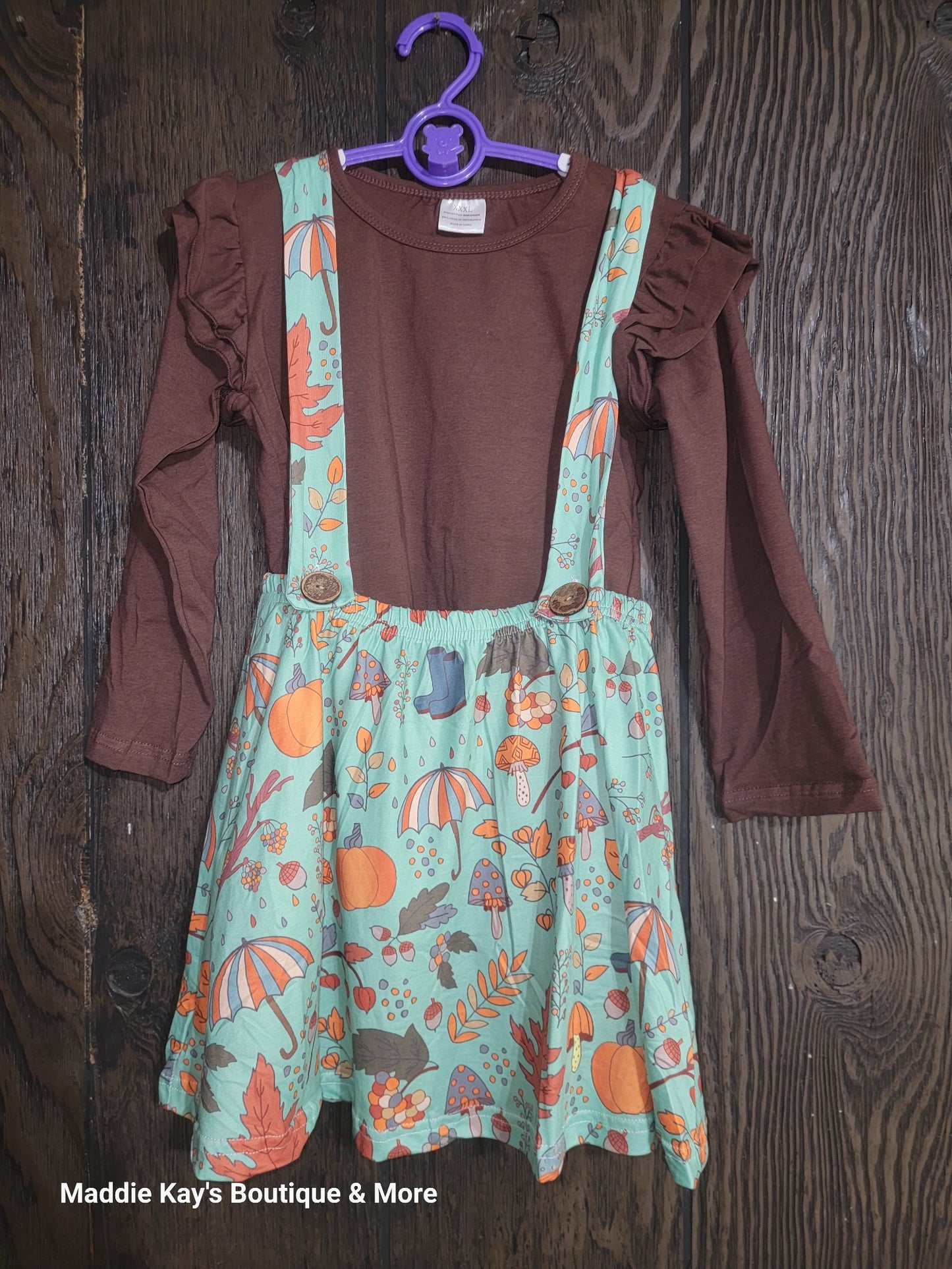 Fall Leaves Brown/Teal skirt