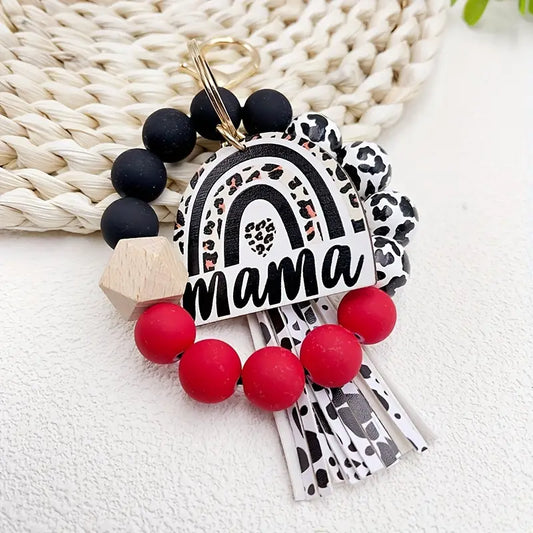 Mama Bracelet Red/Cow Print