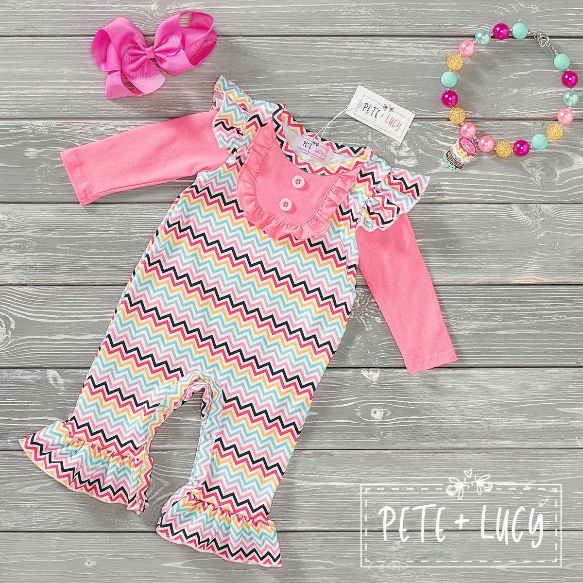 Rainbow Zigzag with Anna Grace Romper